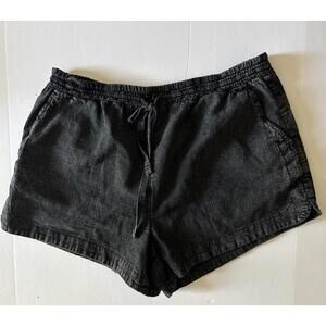 Time and Tru Chino Shorts Women's S 4-6 Black Pull On Elastic Waist Pockets